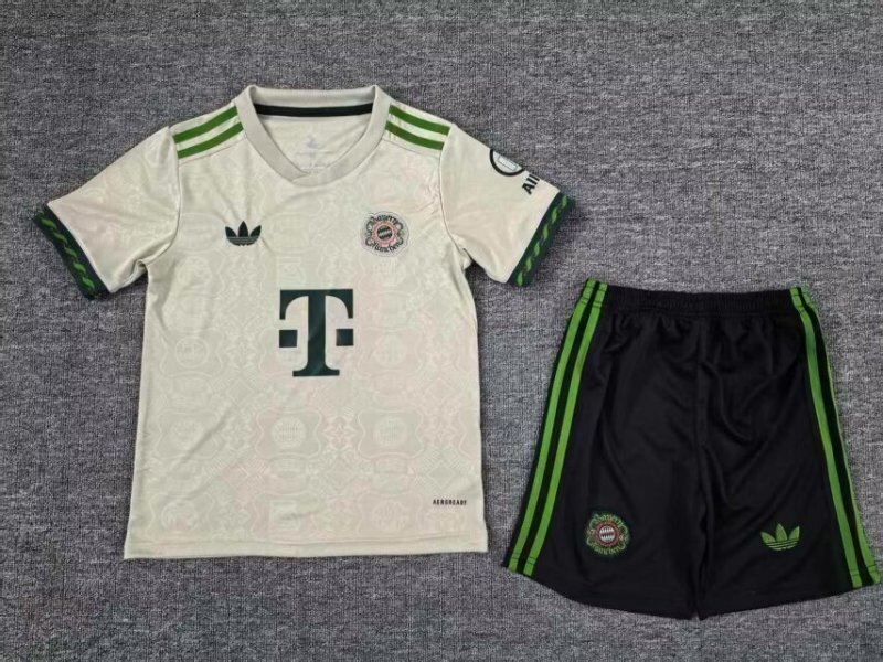 Kids-Bayern Munich 25/26 Special Light Beige Soccer Jersey
